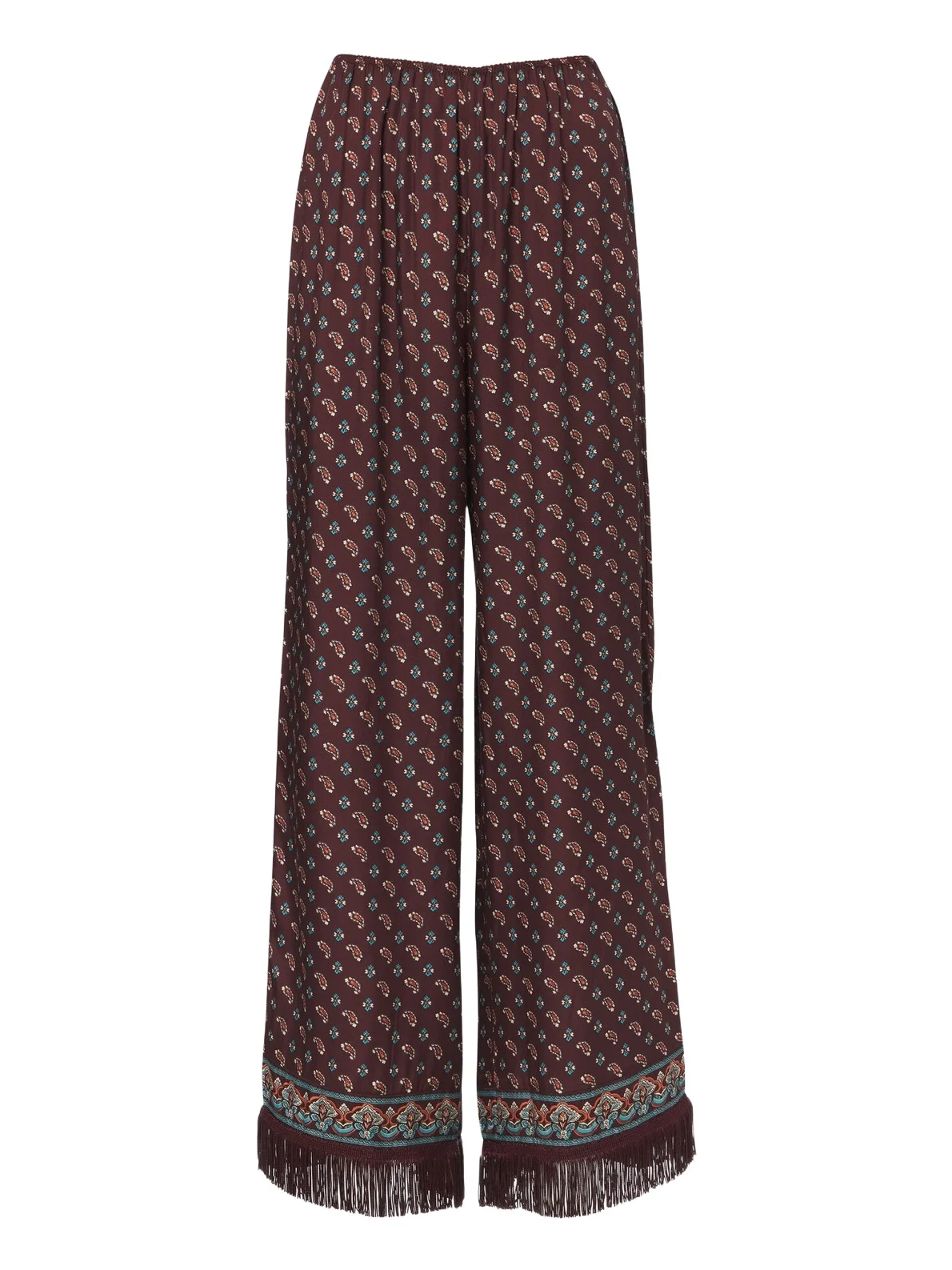 Dôen Lavona fringed silk-blend wide-leg pants Dôen Lavona fringed silk-blend wide-leg pants
