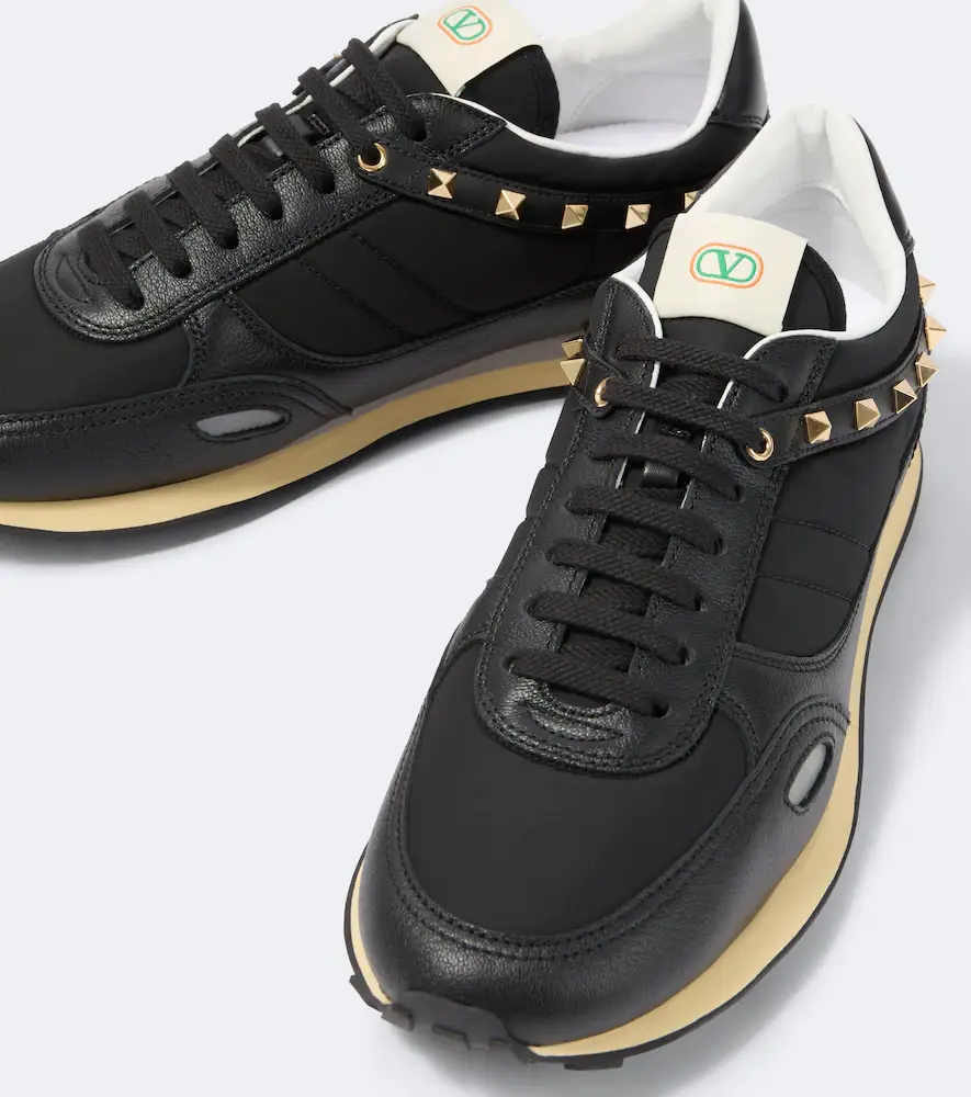Valentino Garavani Stud Up leather-trimmed sneakers | Thumbnail 2