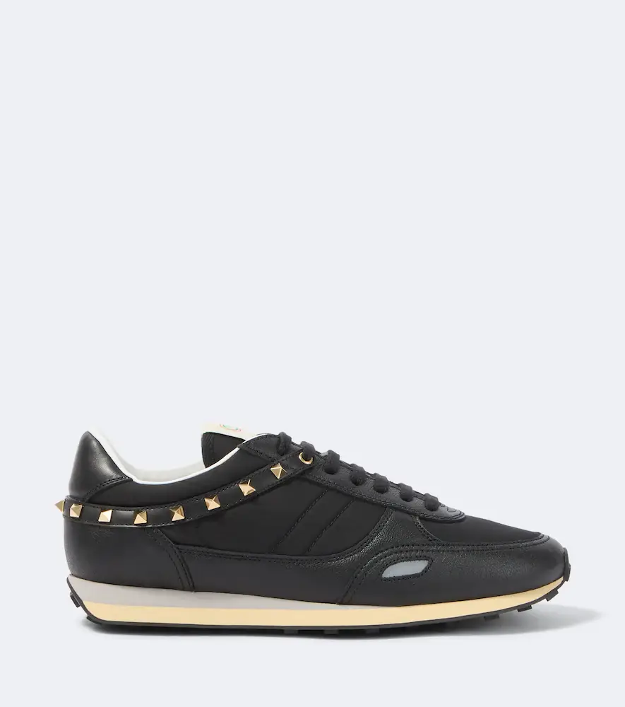 Valentino Garavani Stud Up leather-trimmed sneakers | Thumbnail 3
