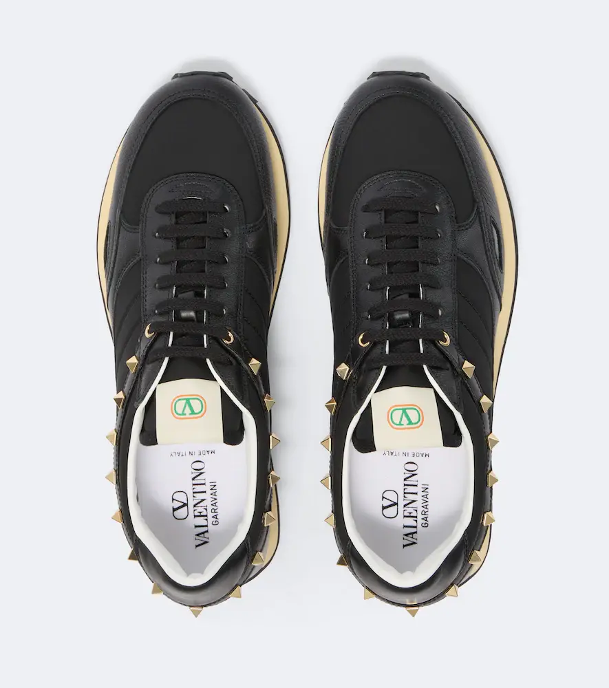Valentino Garavani Stud Up leather-trimmed sneakers | Thumbnail 5