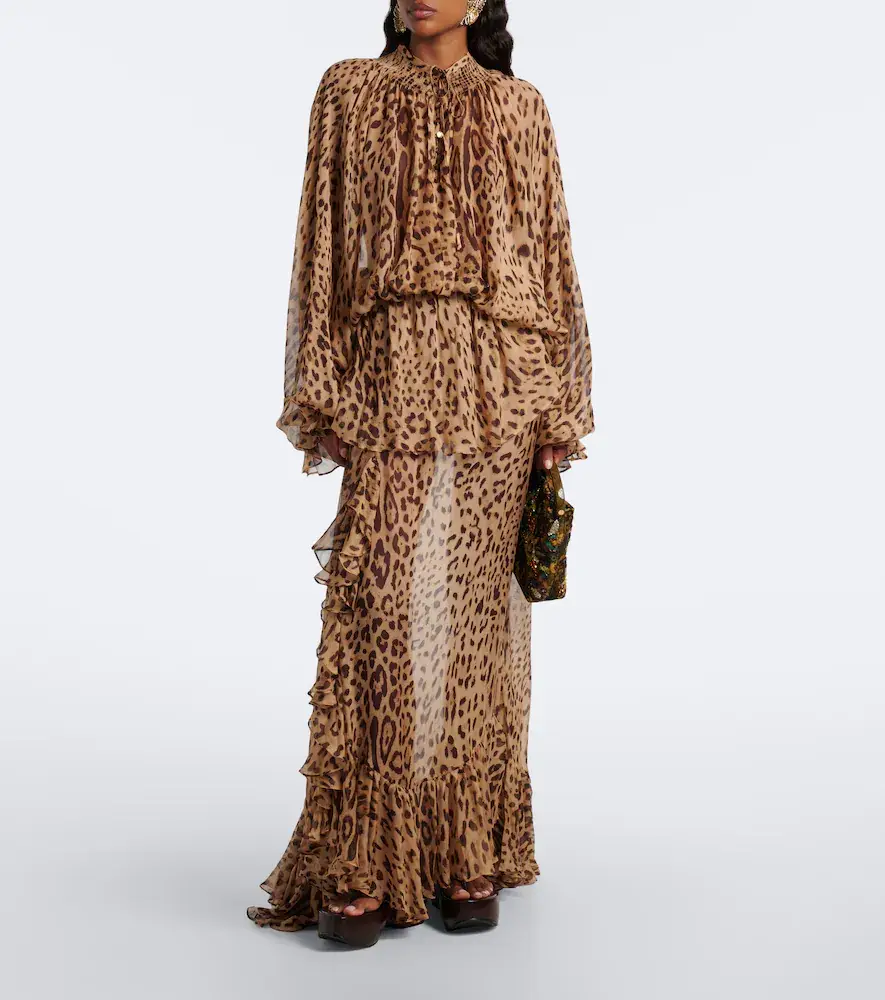Xu Zhi Leopard-print ruffed silk maxi skirt | Thumbnail 4 Xu Zhi Leopard-print ruffed silk maxi skirt | Thumbnail 4
