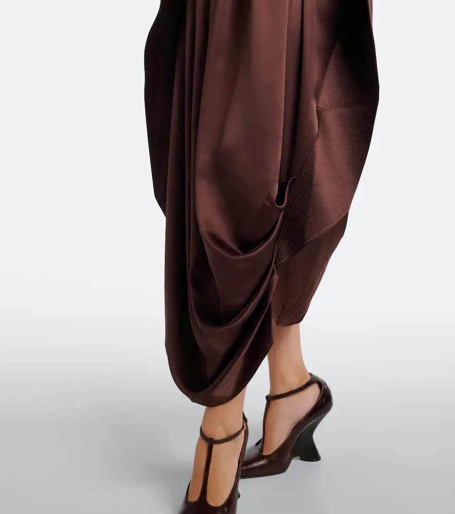 Xu Zhi Asymmetric silk satin midi dress | Thumbnail 2 Xu Zhi Asymmetric silk satin midi dress | Thumbnail 2