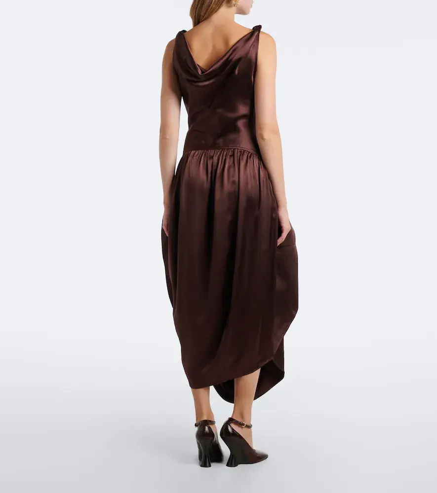 Xu Zhi Asymmetric silk satin midi dress | Thumbnail 4 Xu Zhi Asymmetric silk satin midi dress | Thumbnail 4
