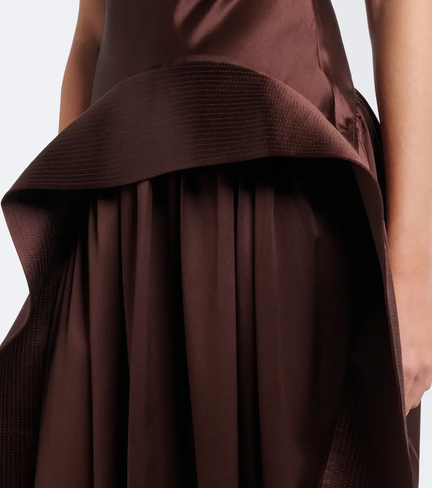 Xu Zhi Asymmetric silk satin midi dress | Thumbnail 5 Xu Zhi Asymmetric silk satin midi dress | Thumbnail 5