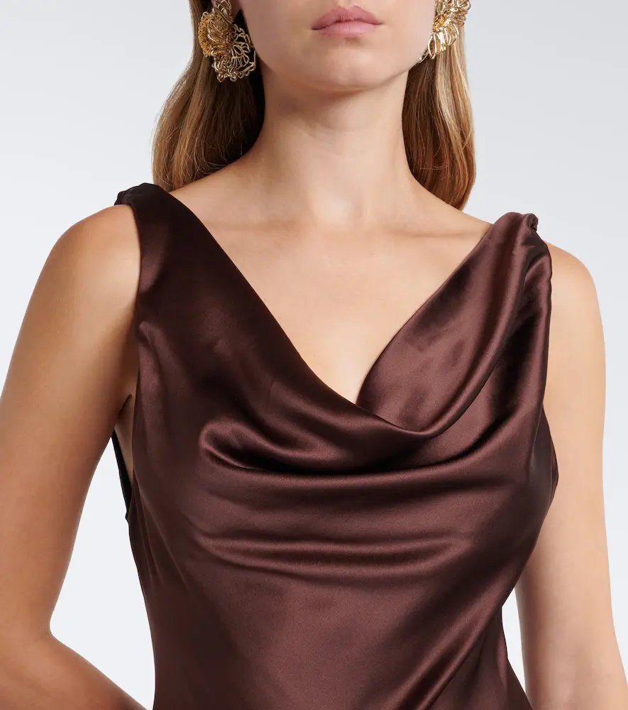Xu Zhi Asymmetric silk satin midi dress | Thumbnail 6 Xu Zhi Asymmetric silk satin midi dress | Thumbnail 6