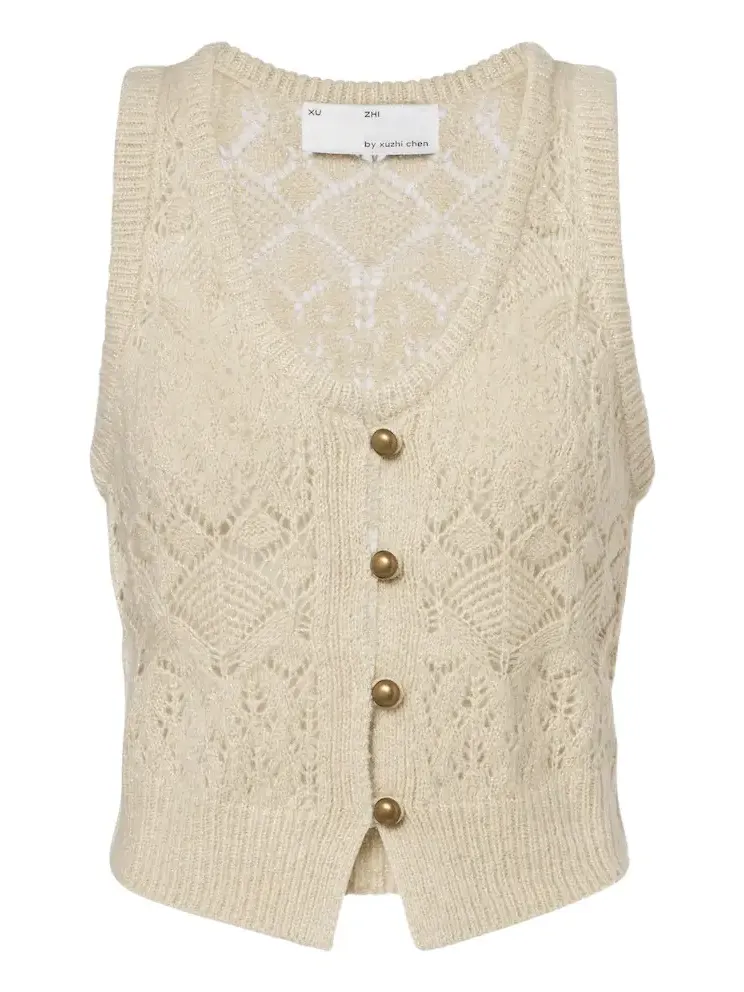 Open-knit sweater vest