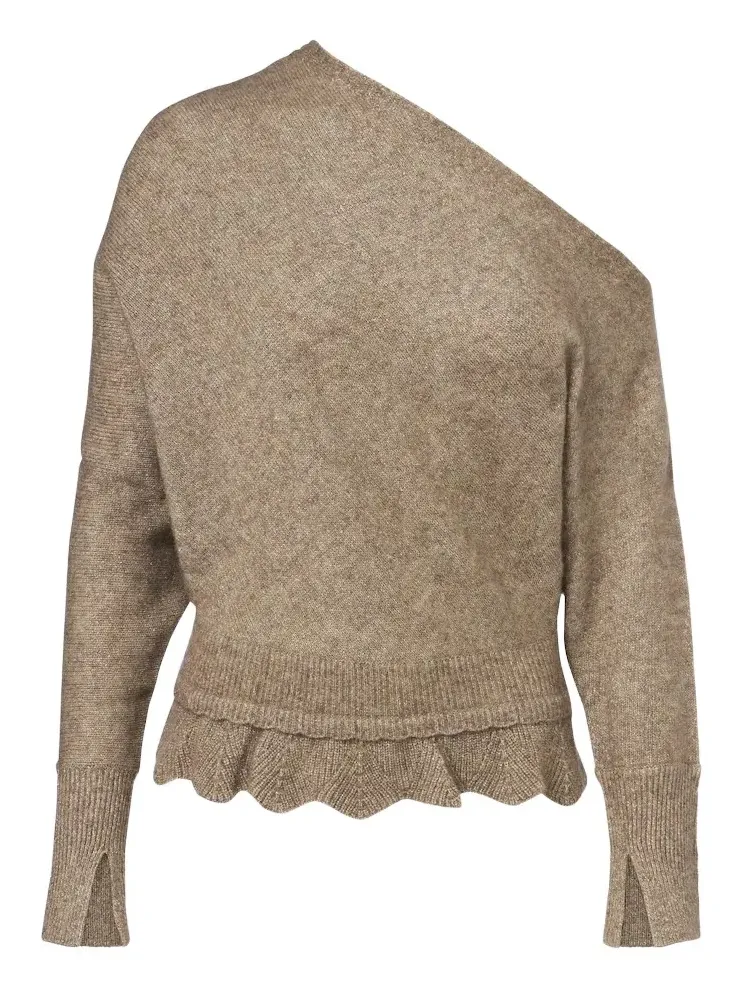 Ruffled asymmetric sweater