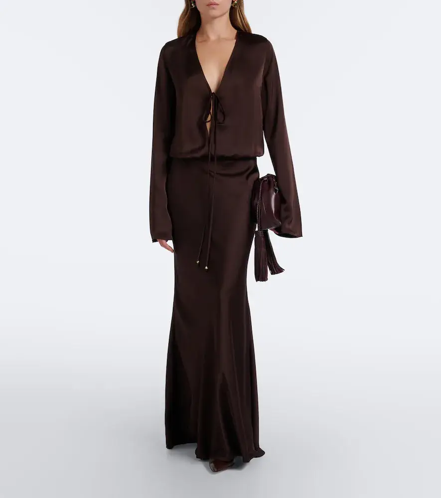 Bananhot Nema satin maxi dress | Thumbnail 4