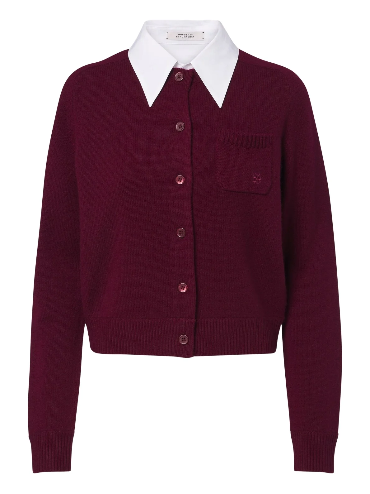 Layered wool and cashmere cardigan