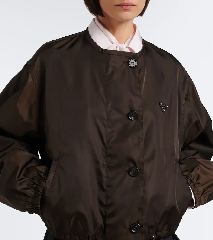 Prada Re-Nylon cropped jacket | Thumbnail 4 Prada Re-Nylon cropped jacket | Thumbnail 4