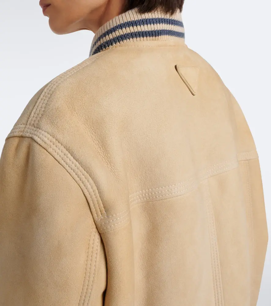 Prada Wool-trimmed shearling bomber jacket | Thumbnail 6 Prada Wool-trimmed shearling bomber jacket | Thumbnail 6