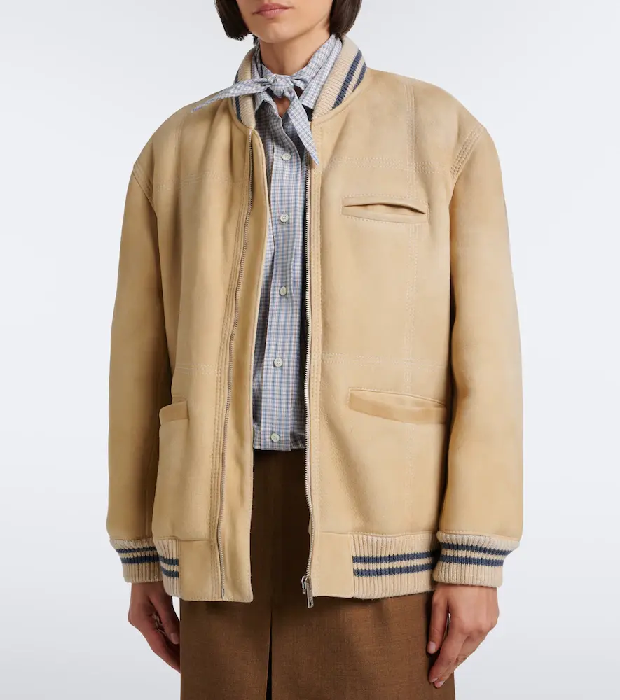 Prada Wool-trimmed shearling bomber jacket | Thumbnail 7 Prada Wool-trimmed shearling bomber jacket | Thumbnail 7