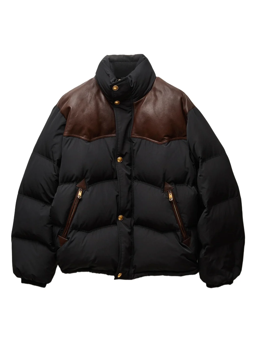 Versace Leather-Trim Padded Jacket
