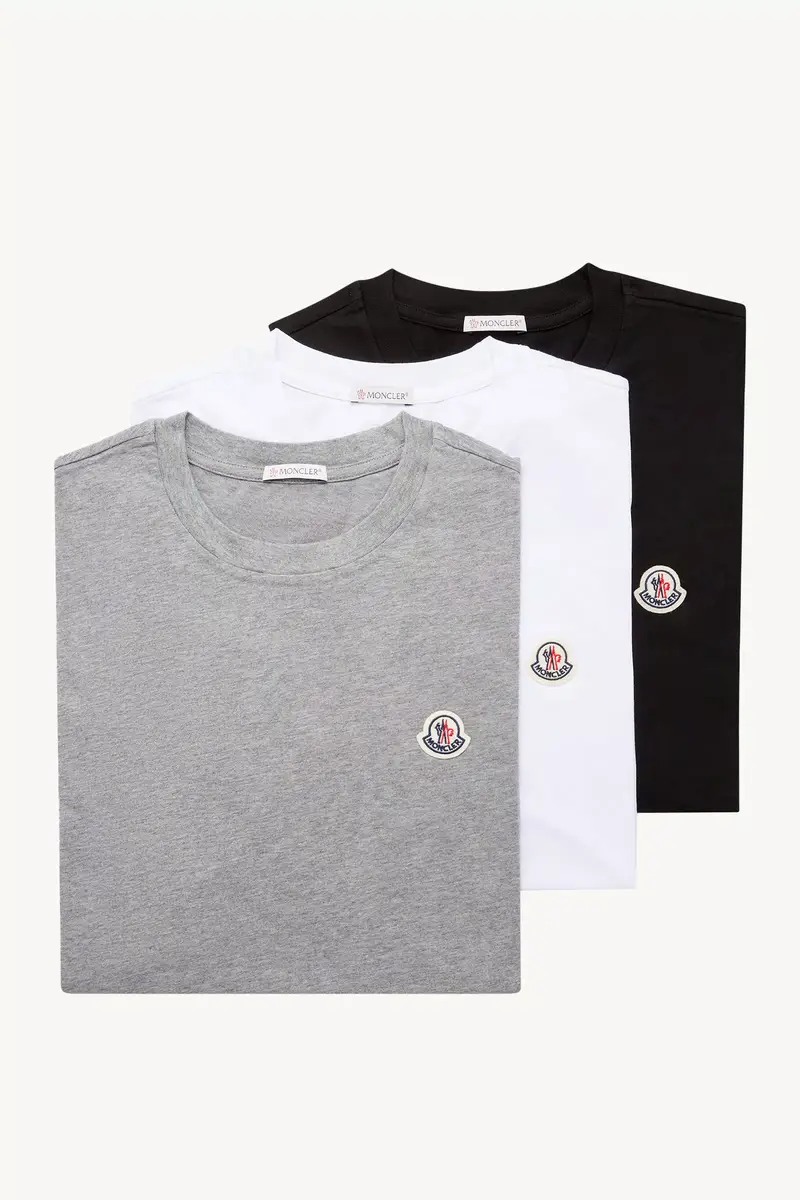 Moncler Logo Patch Cotton T-shirt (pack Of Three) | Thumbnail 2 Moncler Logo Patch Cotton T-shirt (pack Of Three) | Thumbnail 2