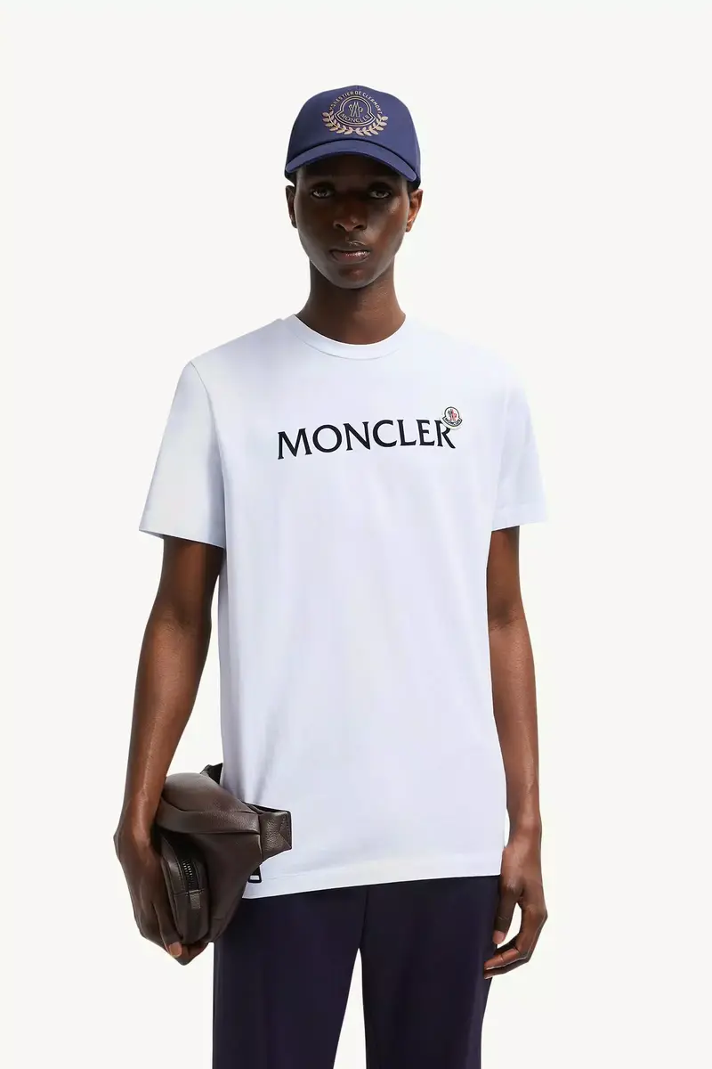 Moncler Flocked Logo Cotton T-shirt | Thumbnail 3