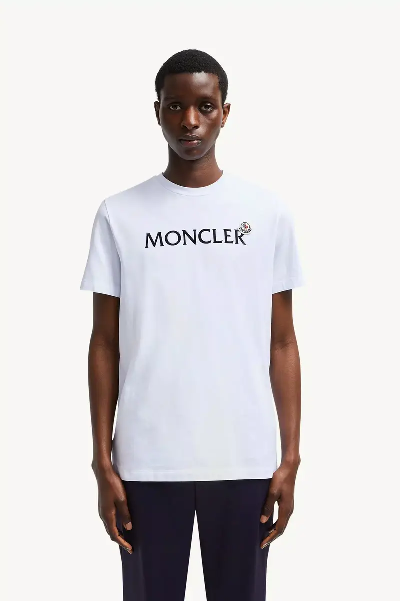Moncler Flocked Logo Cotton T-shirt | Thumbnail 5