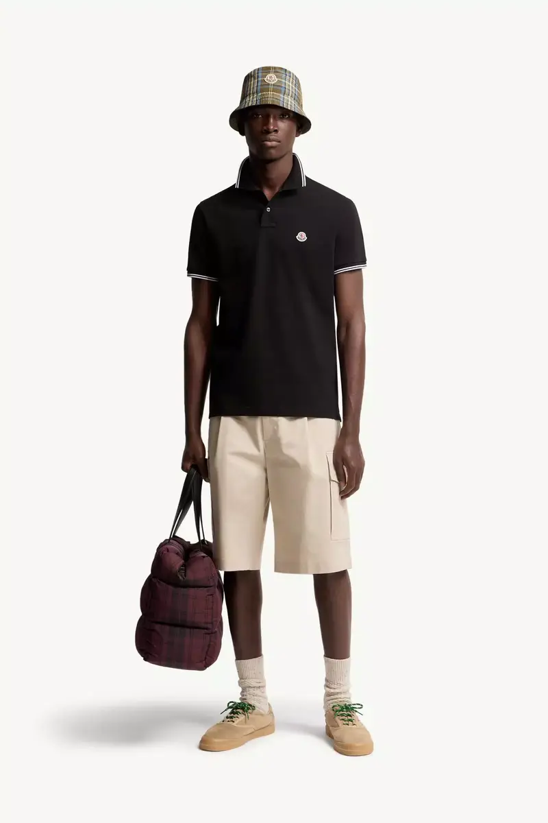 Moncler Logo Patch Cotton Polo Shirt | Thumbnail 3 Moncler Logo Patch Cotton Polo Shirt | Thumbnail 3
