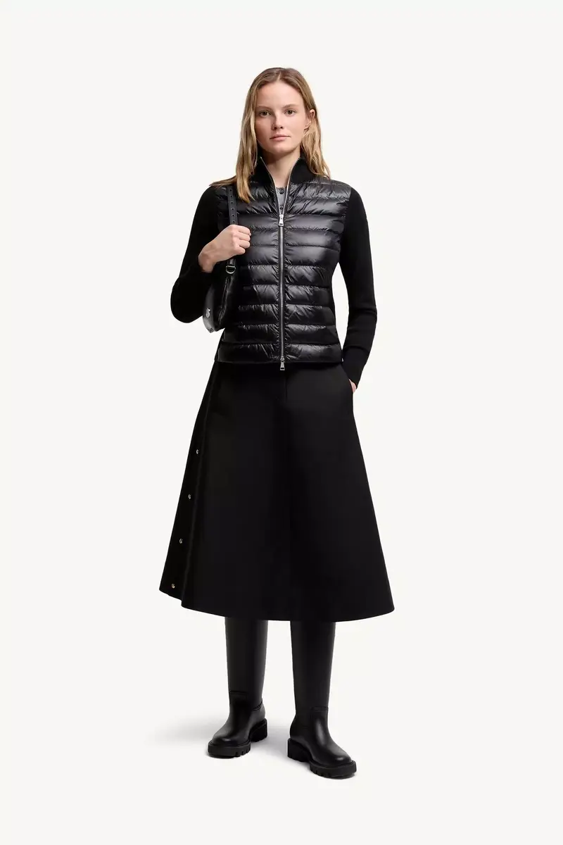Moncler Padded Wool Zip-up Cardigan | Thumbnail 3 Moncler Padded Wool Zip-up Cardigan | Thumbnail 3