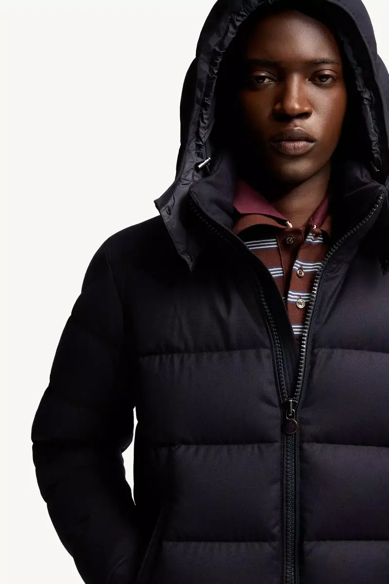 Moncler Montgenevre Hooded Wool Flannel Short Down Jacket | Thumbnail 7