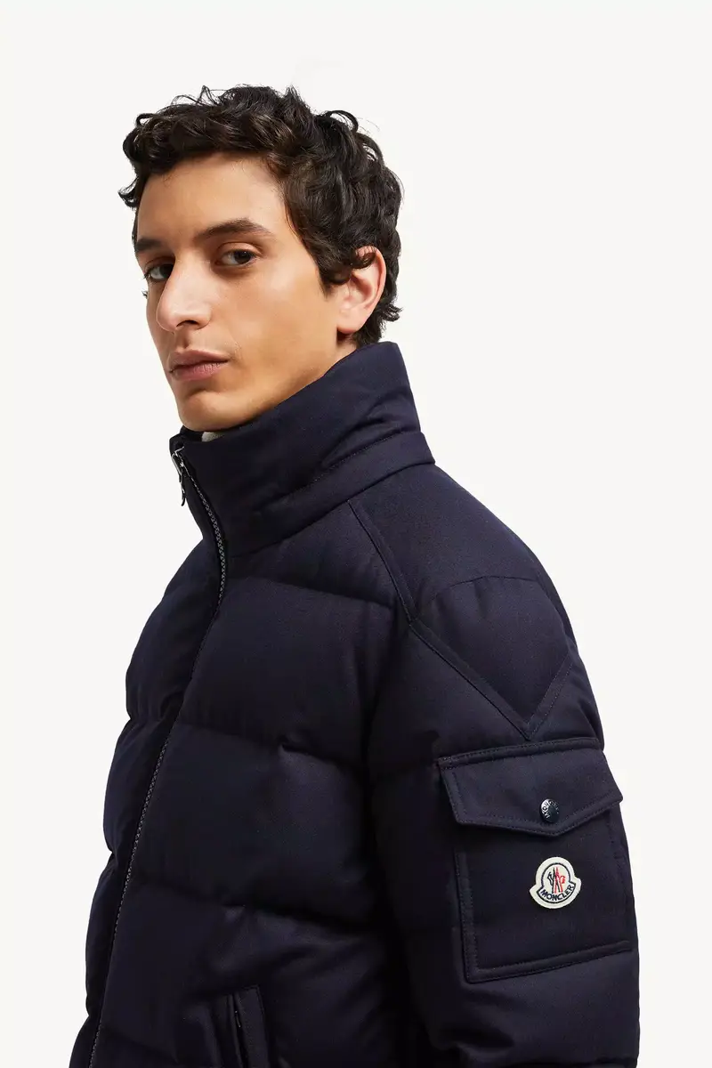 Moncler Montgenevre Hooded Wool Flannel Short Down Jacket | Thumbnail 8