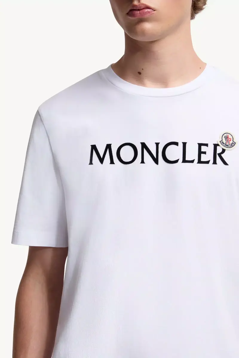 Moncler Flocked Logo Cotton T-shirt | Thumbnail 6