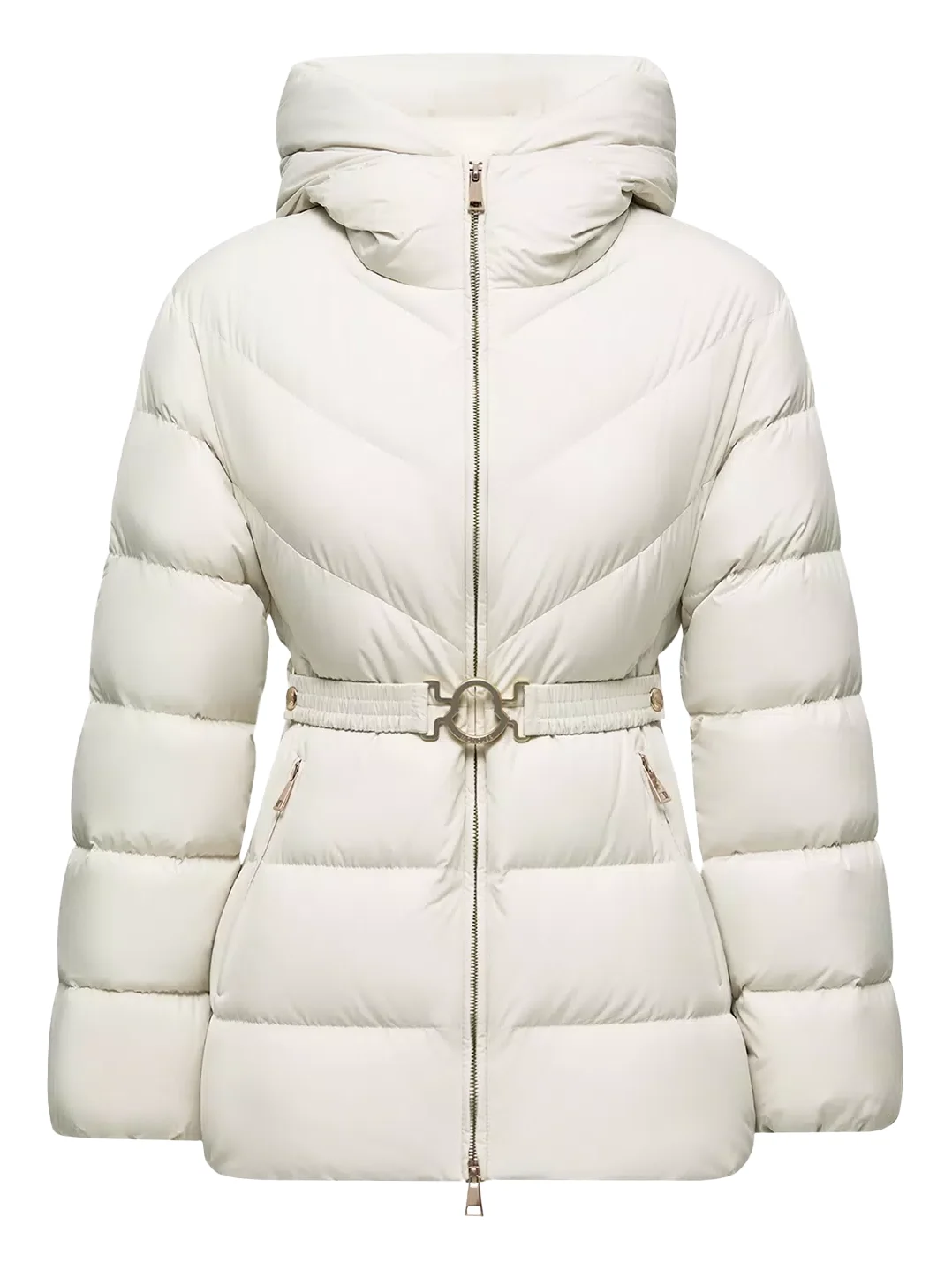 Brosse Diagonal-quilted Hooded Short Down Jacket