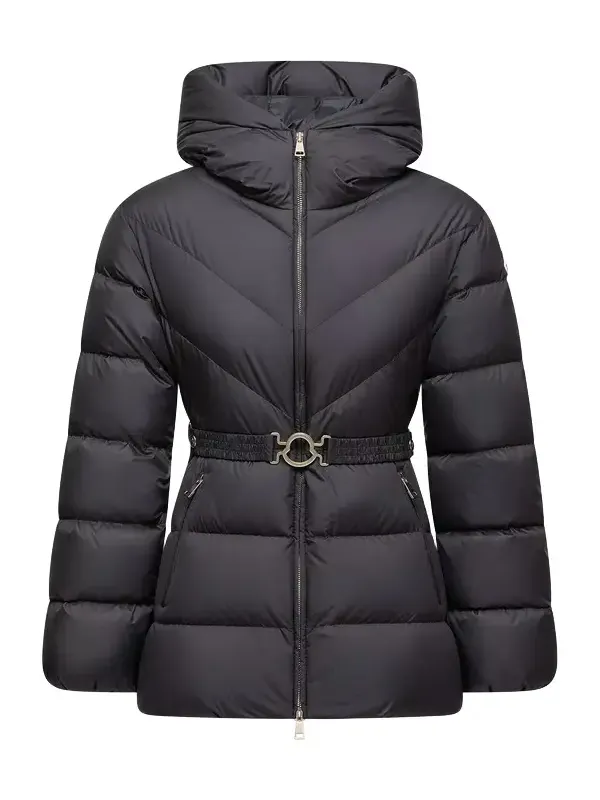 Brosse Diagonal-quilted Hooded Short Down Jacket