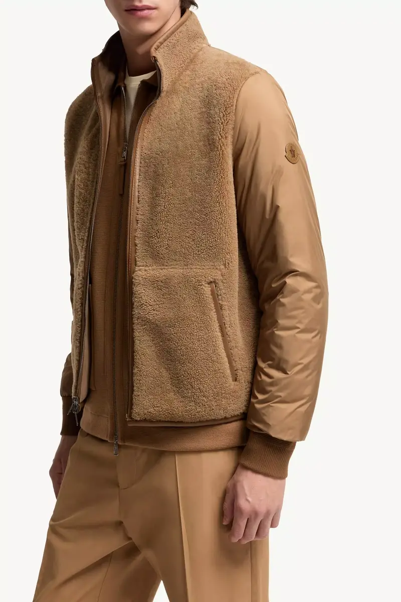 Moncler Crachin Reversible Shearling & Nappa Short Down Jacket | Thumbnail 9 Moncler Crachin Reversible Shearling & Nappa Short Down Jacket | Thumbnail 9