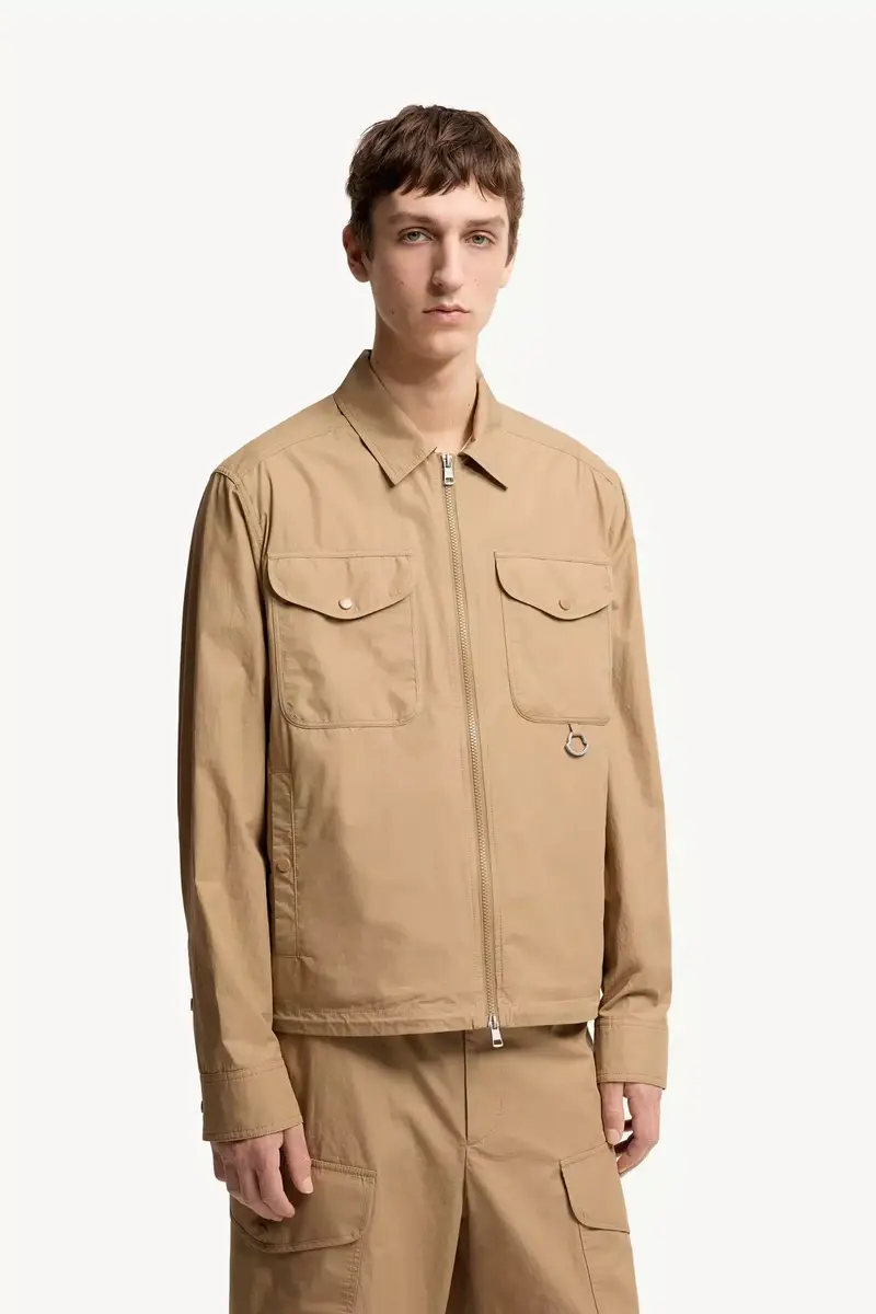 Moncler Cotton Poplin Long Sleeve Zip-up Shirt Jacket | Thumbnail 5