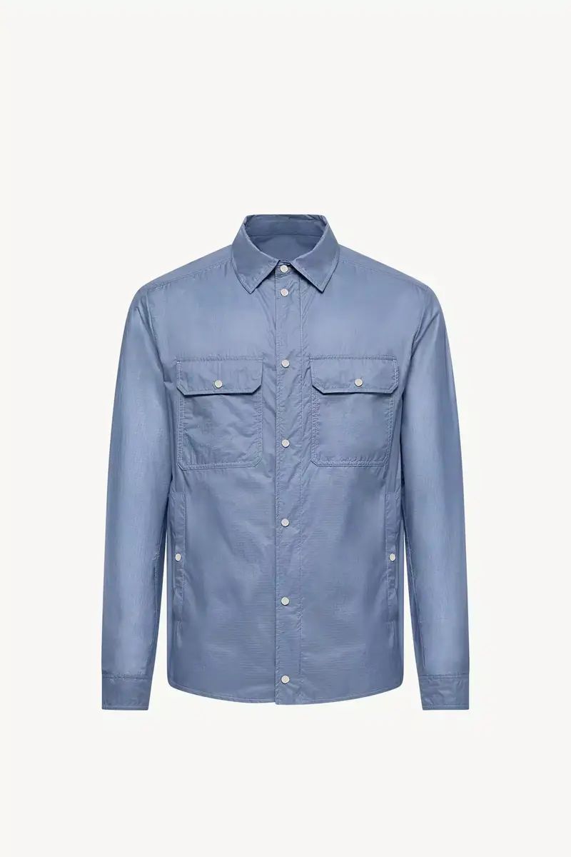 Moncler Logo Patch Long Sleeve Shirt Jacket | Thumbnail 2 Moncler Logo Patch Long Sleeve Shirt Jacket | Thumbnail 2