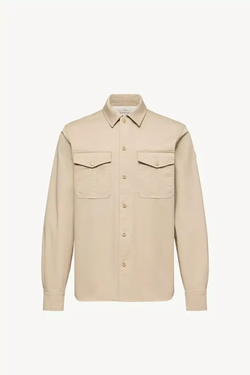 Moncler Cotton Blend Gabardine Long Sleeve Shirt | Thumbnail 2 Moncler Cotton Blend Gabardine Long Sleeve Shirt | Thumbnail 2