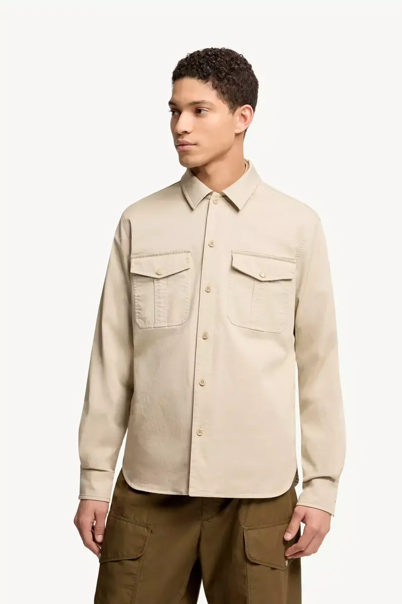 Moncler Cotton Blend Gabardine Long Sleeve Shirt | Thumbnail 5 Moncler Cotton Blend Gabardine Long Sleeve Shirt | Thumbnail 5