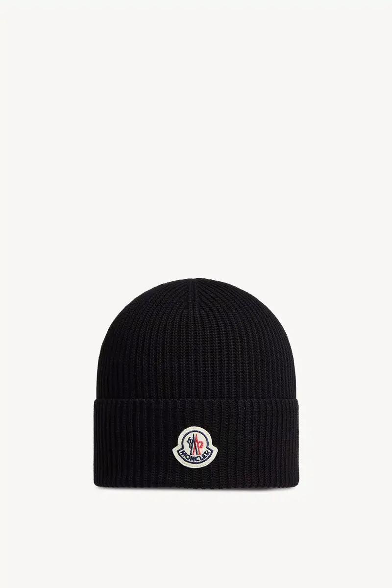 Moncler Logo Cotton Beanie | Thumbnail 2 Moncler Logo Cotton Beanie | Thumbnail 2