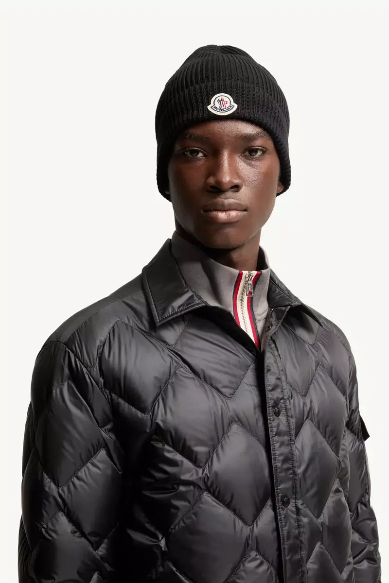 Moncler Logo Cotton Beanie | Thumbnail 3 Moncler Logo Cotton Beanie | Thumbnail 3