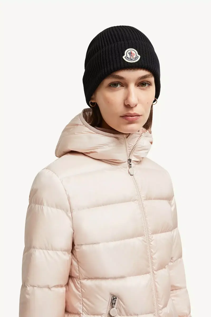 Moncler Logo Cotton Beanie | Thumbnail 4 Moncler Logo Cotton Beanie | Thumbnail 4