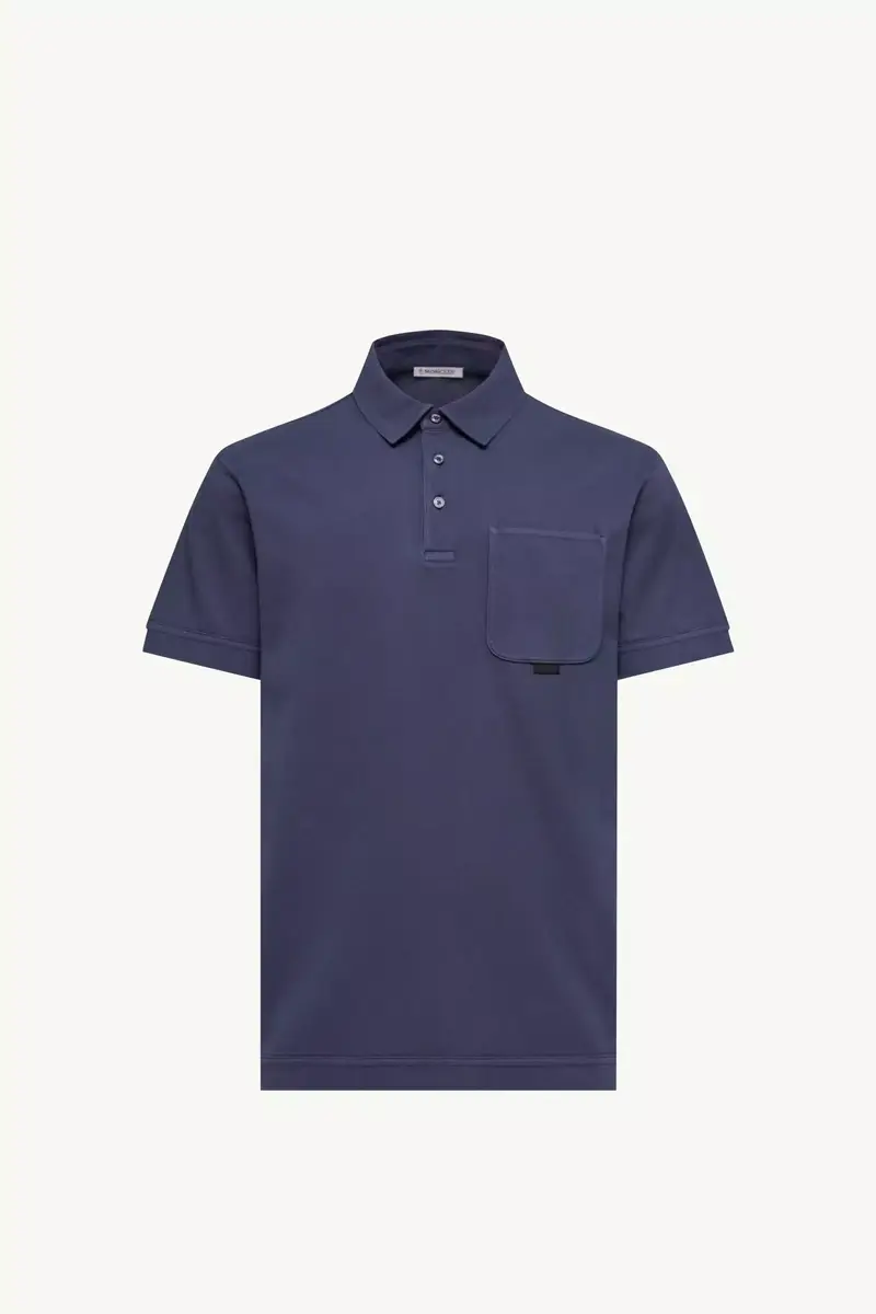Moncler Leather Logo Cotton Piquet Polo Shirt | Thumbnail 2 Moncler Leather Logo Cotton Piquet Polo Shirt | Thumbnail 2