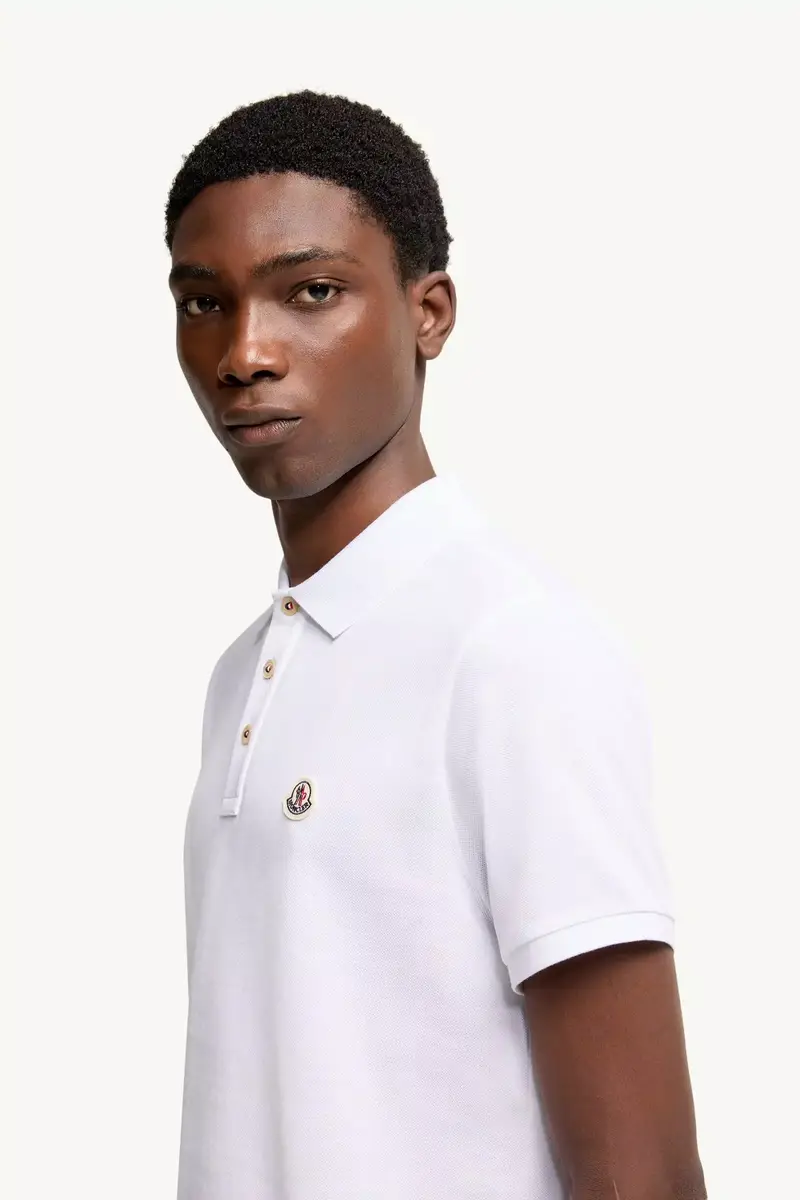 Moncler Logo Patch Cotton Polo Shirt | Thumbnail 3 Moncler Logo Patch Cotton Polo Shirt | Thumbnail 3