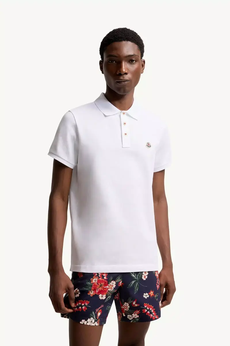 Moncler Logo Patch Cotton Polo Shirt | Thumbnail 4 Moncler Logo Patch Cotton Polo Shirt | Thumbnail 4