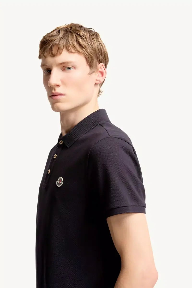 Moncler Logo Patch Cotton Polo Shirt | Thumbnail 3