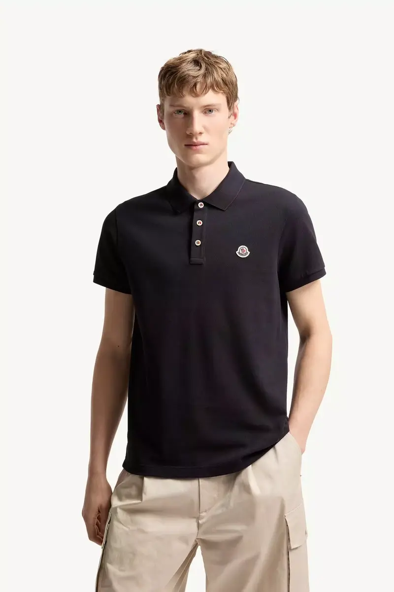 Moncler Logo Patch Cotton Polo Shirt | Thumbnail 4