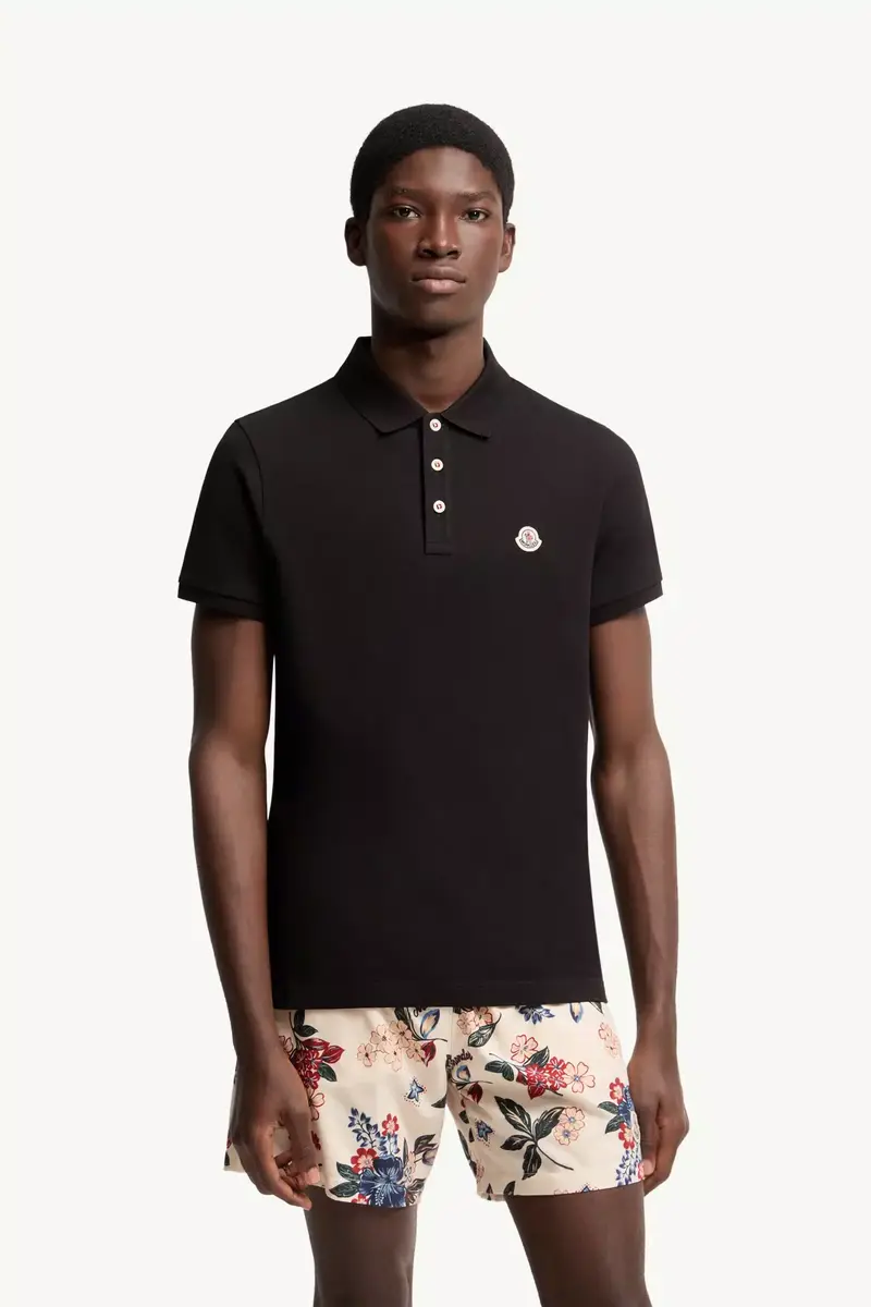 Moncler Logo Patch Cotton Polo Shirt | Thumbnail 4 Moncler Logo Patch Cotton Polo Shirt | Thumbnail 4