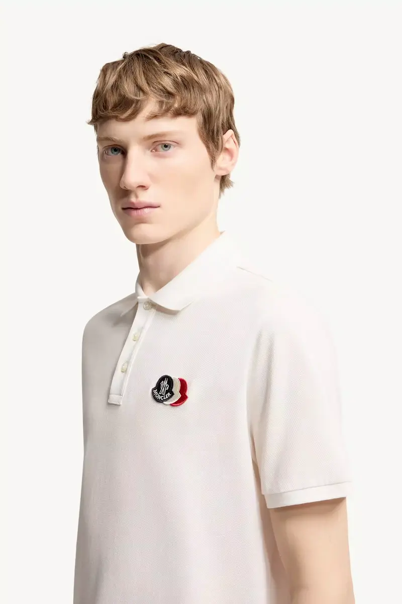 Moncler Logo Patch Cotton Piquet Polo Shirt | Thumbnail 3 Moncler Logo Patch Cotton Piquet Polo Shirt | Thumbnail 3