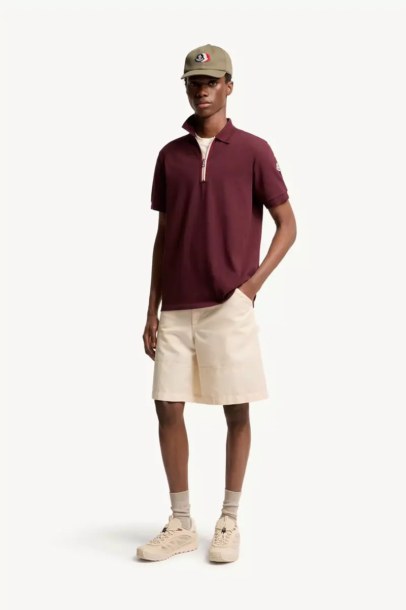 Moncler Tricolor-trimmed Cotton Polo Shirt | Thumbnail 3