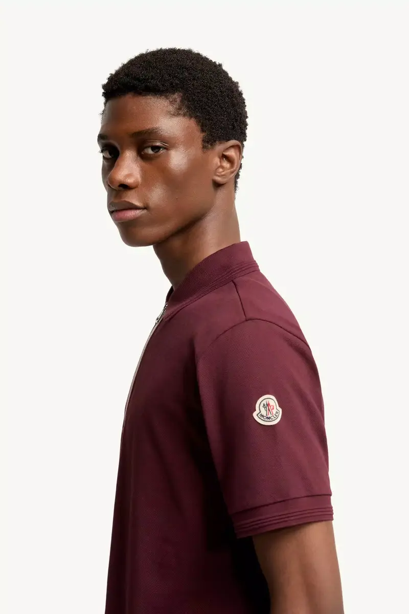 Moncler Tricolor-trimmed Cotton Polo Shirt | Thumbnail 4