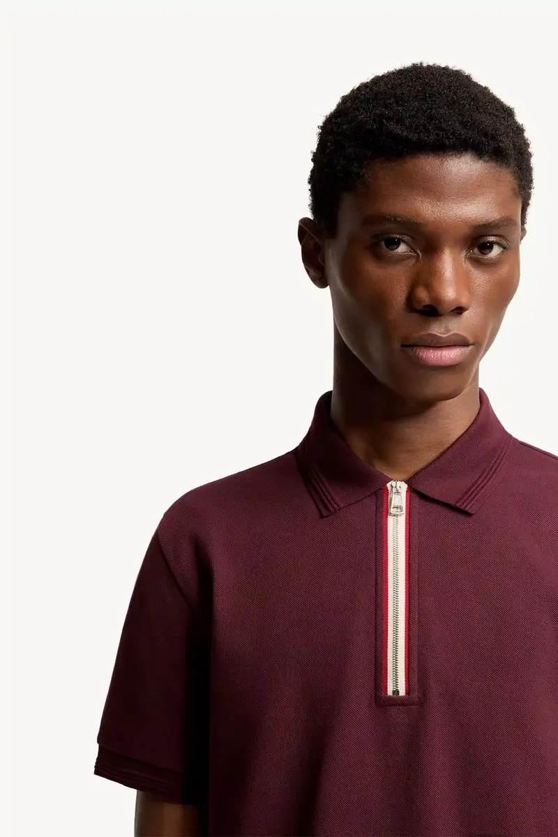 Moncler Tricolor-trimmed Cotton Polo Shirt | Thumbnail 7