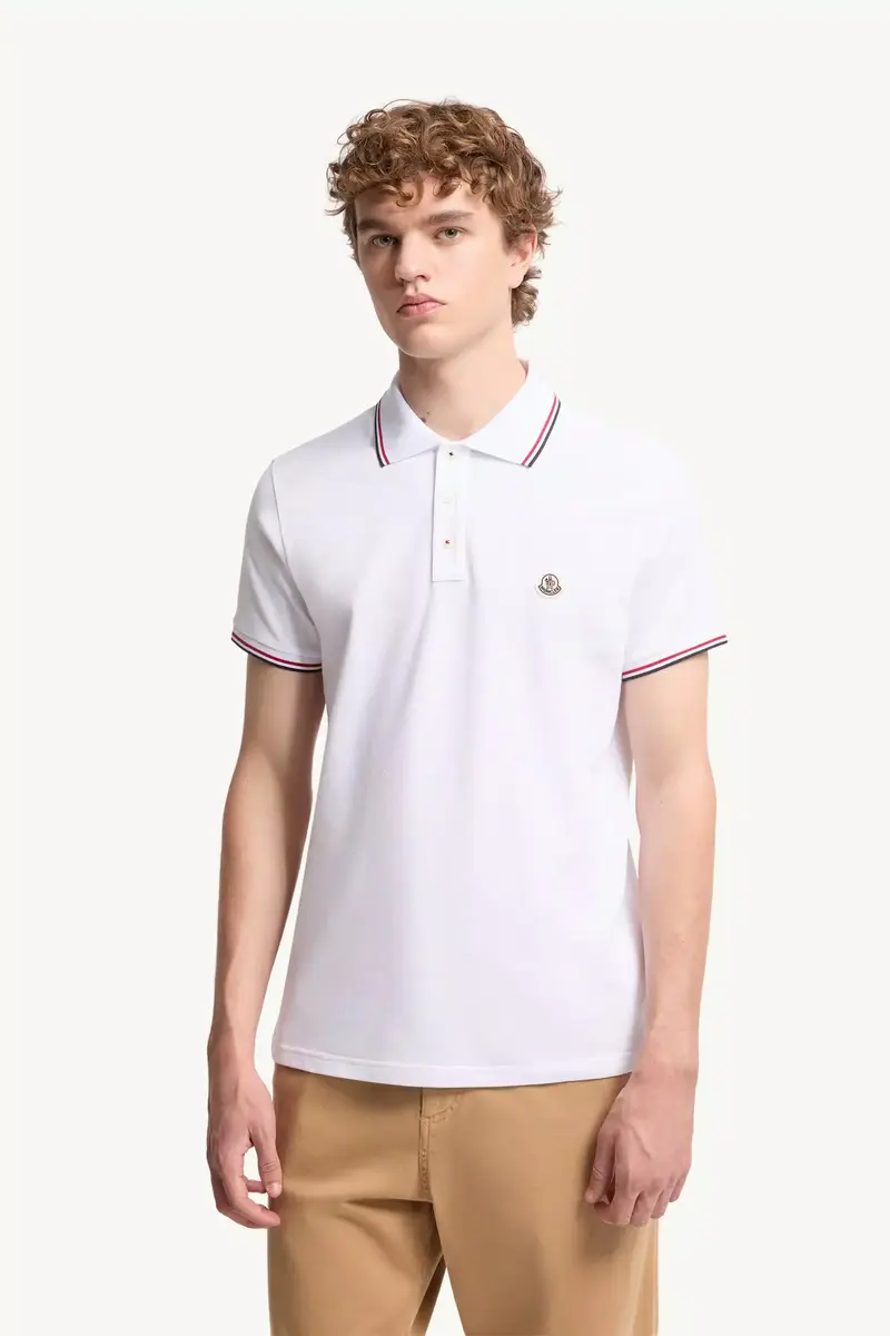 Moncler Tricolor-trimmed Cotton Piquet Polo Shirt | Thumbnail 4 Moncler Tricolor-trimmed Cotton Piquet Polo Shirt | Thumbnail 4
