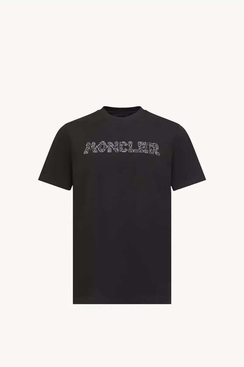 Moncler Space Embroidered Logo Cotton T-shirt | Thumbnail 2