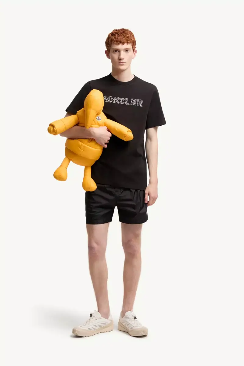 Moncler Space Embroidered Logo Cotton T-shirt | Thumbnail 3