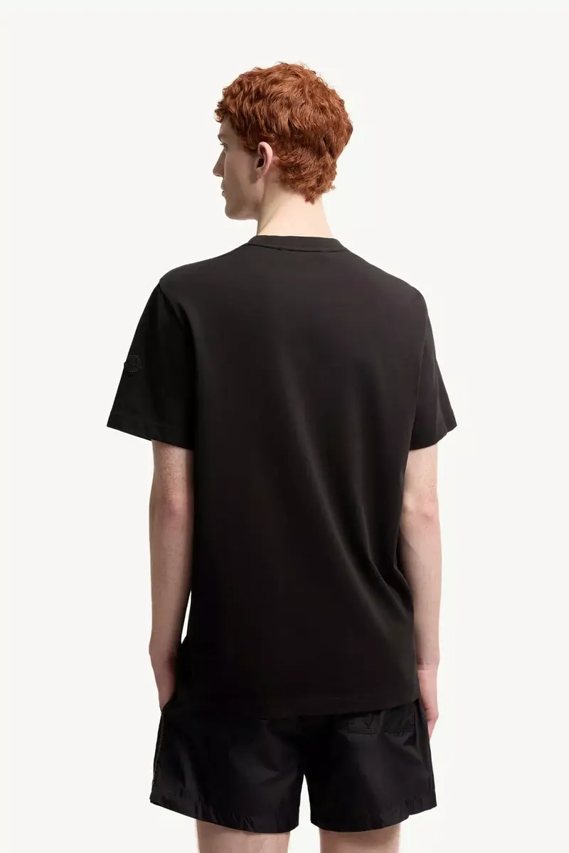 Moncler Space Embroidered Logo Cotton T-shirt | Thumbnail 6