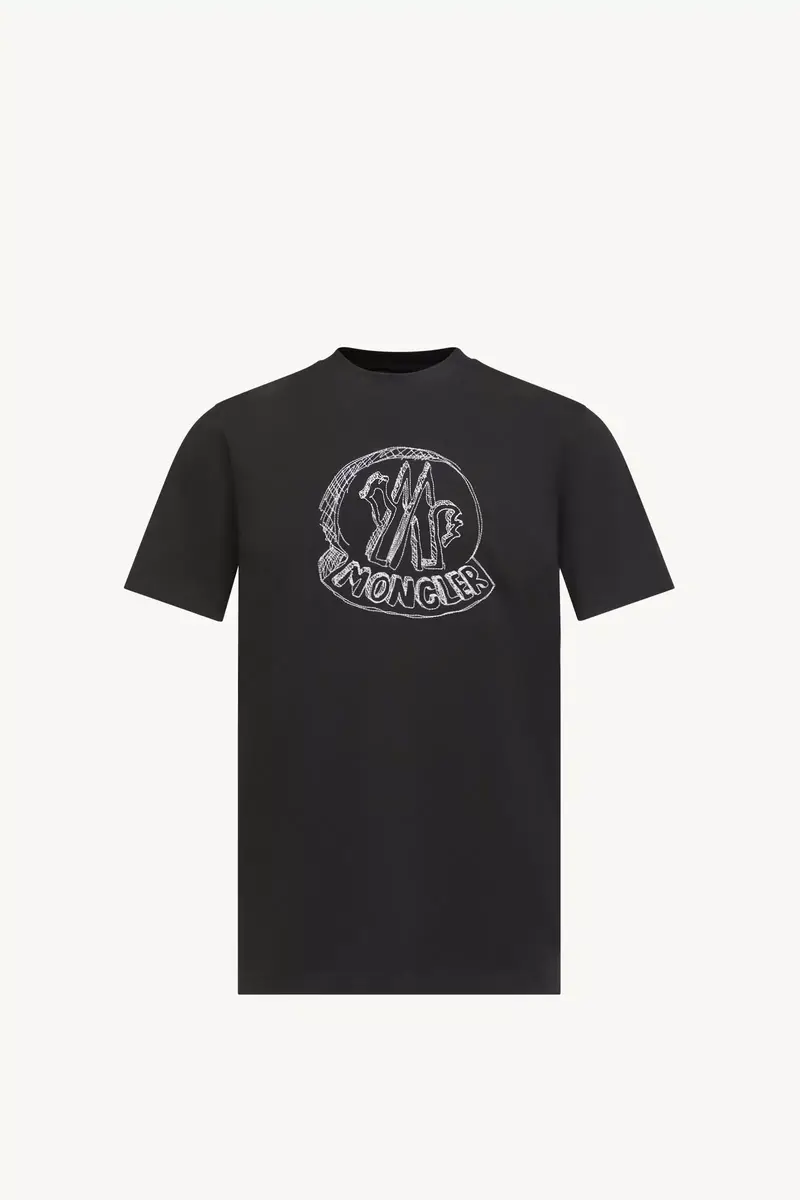 Moncler Sketch Embroidered Logo Cotton T-shirt | Thumbnail 2